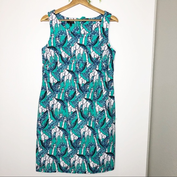 Talbots- NWT Giraffe Print Shift Dress - Size 6 - Picture 2 of 8
